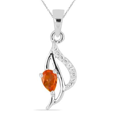 BUY STERLING SILVER NATURAL PADPARADSCHA QUARTZ GEMSTONE PENDANTS